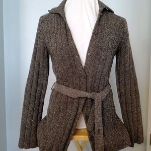 J. Crew grey ribbed duster cardigan, medium